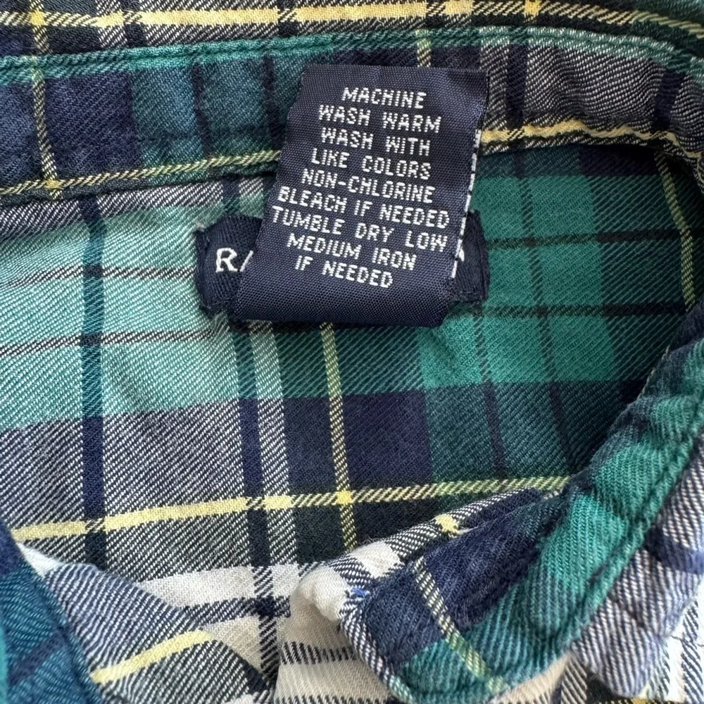 Ralph Lauren Kids Blue and Green Plaid Button Down Shirt